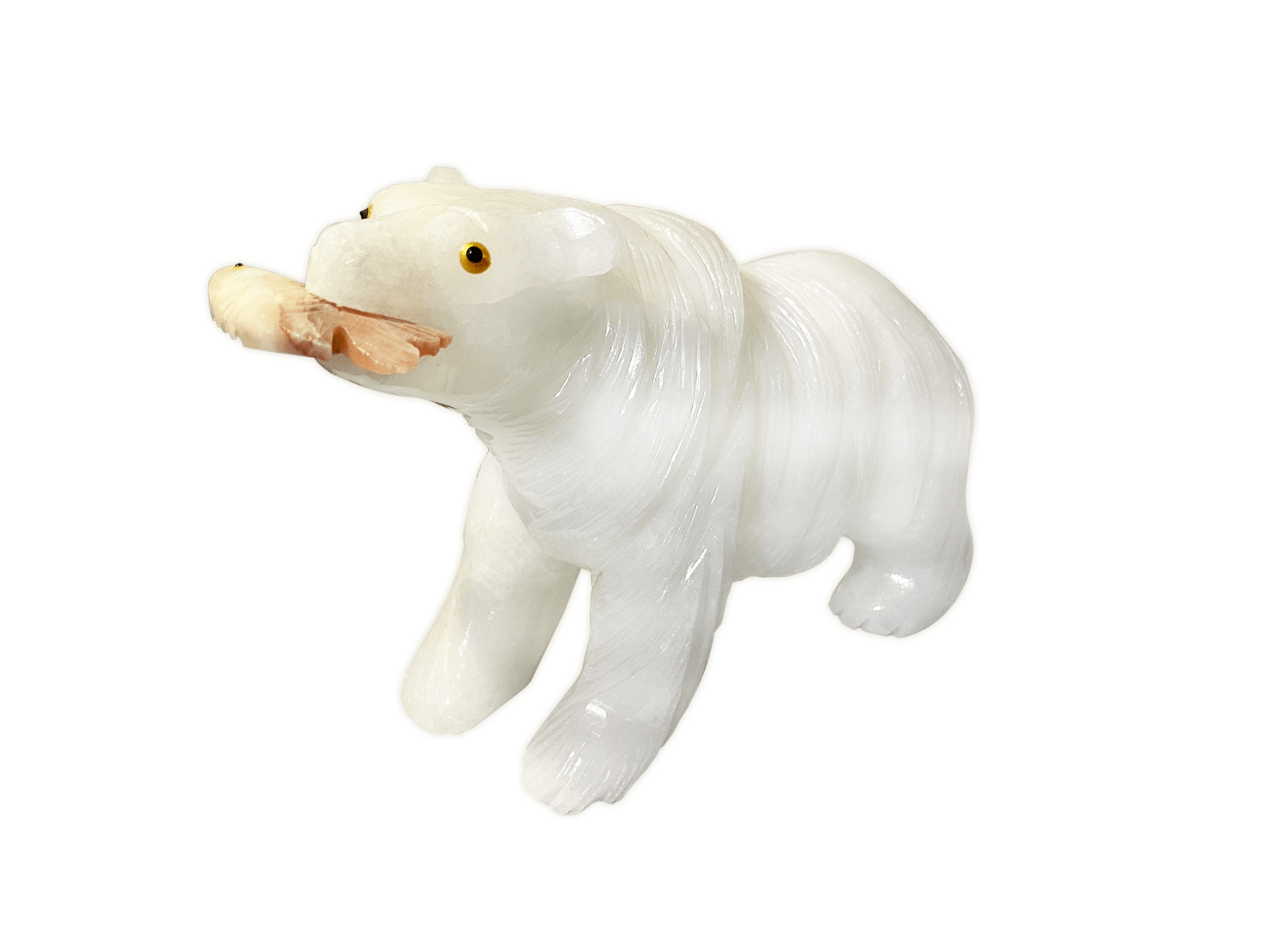  Urso de cristal branco fino acabamento