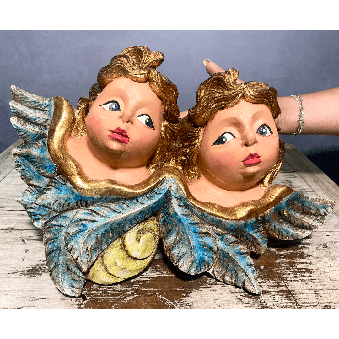 Dois Anjos de Madeira Barroco