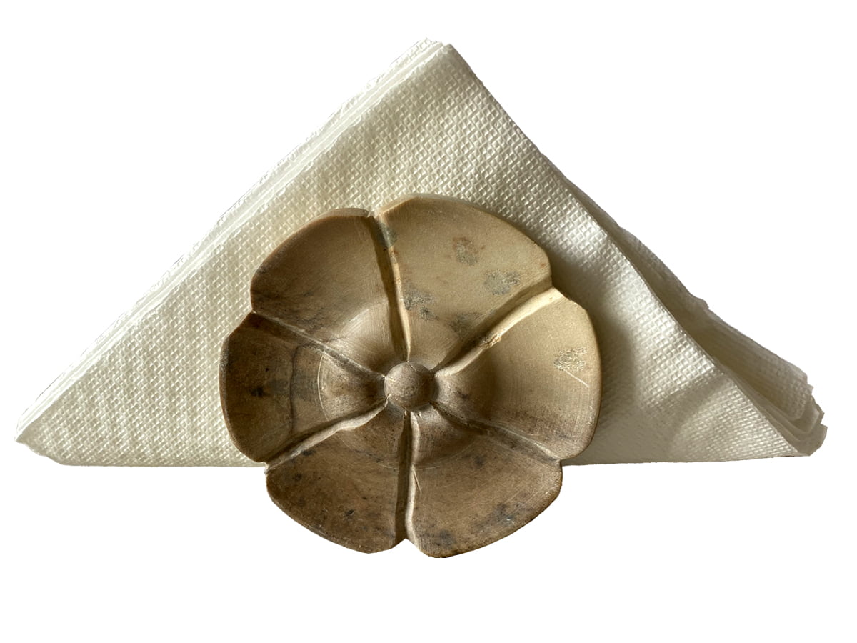  Porta guardanapo de pedra sabão formato flor