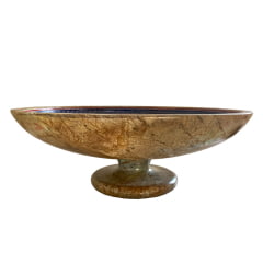 Fruteira redonda para por a mesa  de pedra sabão decorada 