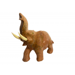 Elefante Quartzo Rosa Lindo Miniatura Realista