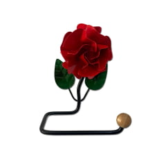 Porta papel higiênico  flor vermelha de ferro acompanha bucha e parafuso