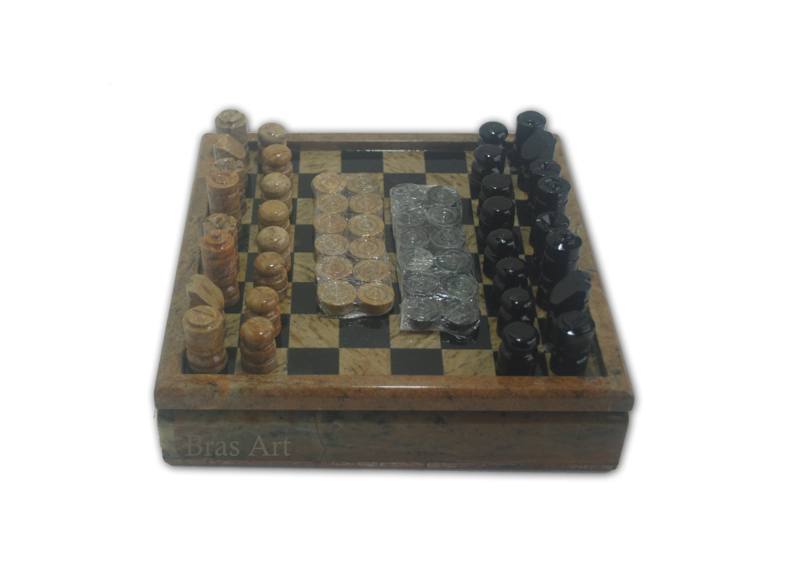 Jogo da velha tabuleiro caixa completo de pedra sabão